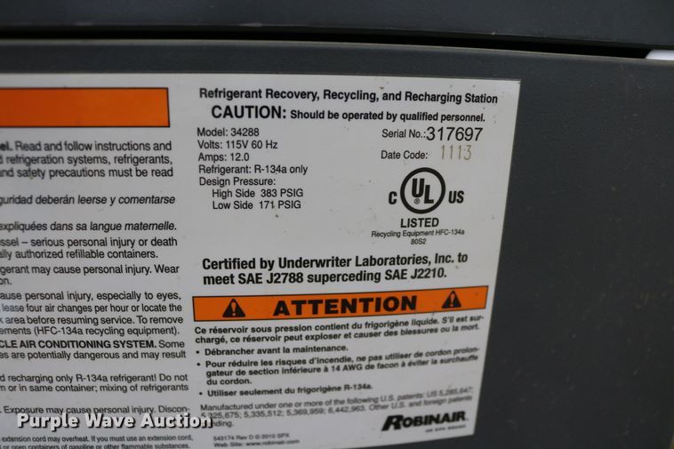 image for item EP9664 Robinair Cooltech 34288 AC recharging system