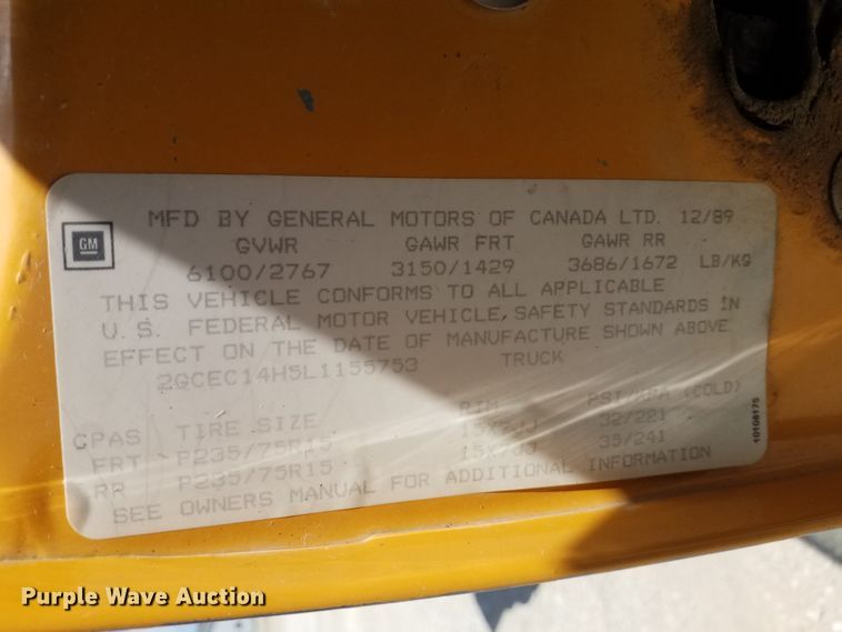 image for item FK9286 1990 Chevrolet C1500  pickup truck