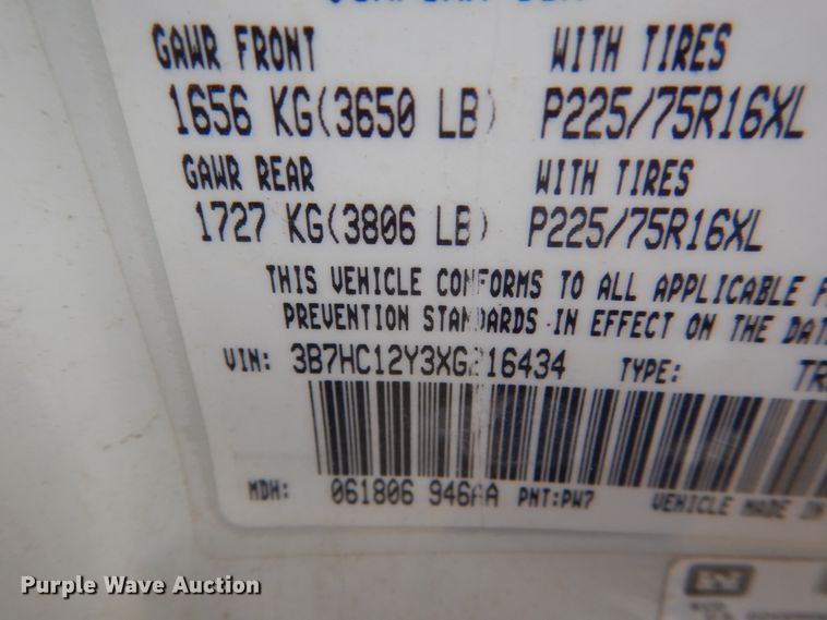 image for item FK9333 1999 Dodge Ram 1500  Club Cab pickup truck