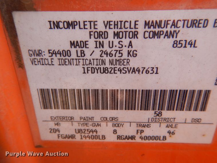 image for item FK9390 1995 Ford L8000  dump truck