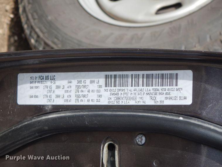 image for item FN9256 2016 Dodge Ram 1500  Crew Cab pickup truck