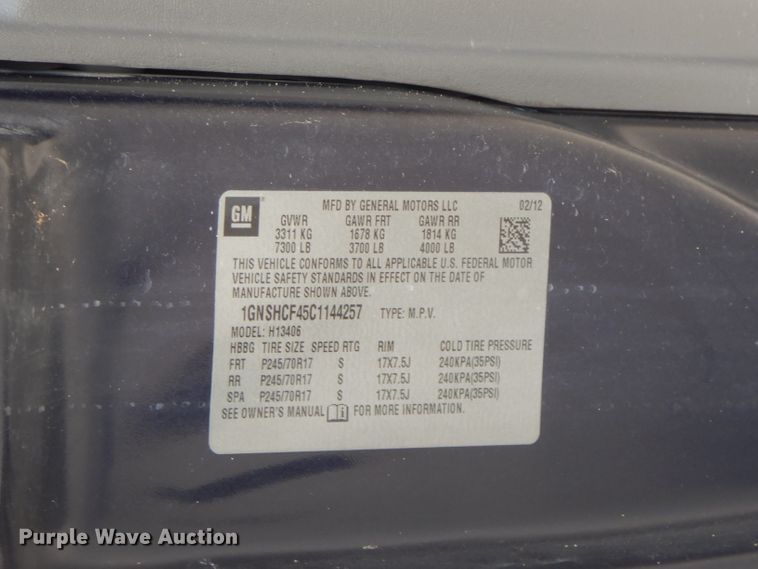 image for item FN9257 2012 Chevrolet Express 1500  van