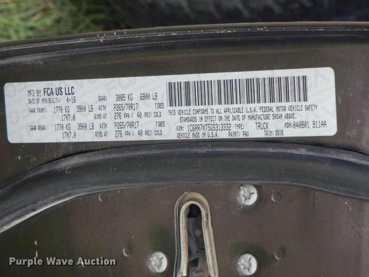 image for item FN9259 2016 Dodge Ram 1500  Crew Cab pickup truck