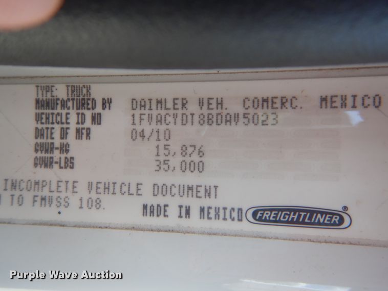 image for item GV9163 2011 Freightliner Business Class M2  dump truck