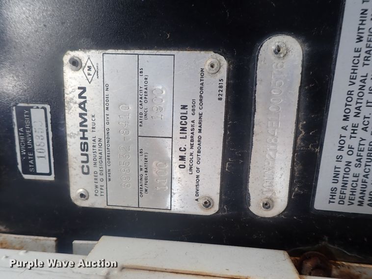 image for item GV9540 1984 Cushman 898532-8410  utility vehicle