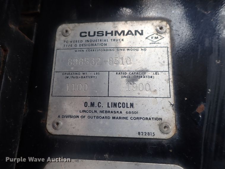 image for item GV9544 1985 Cushman 898532-8510  utility vehicle