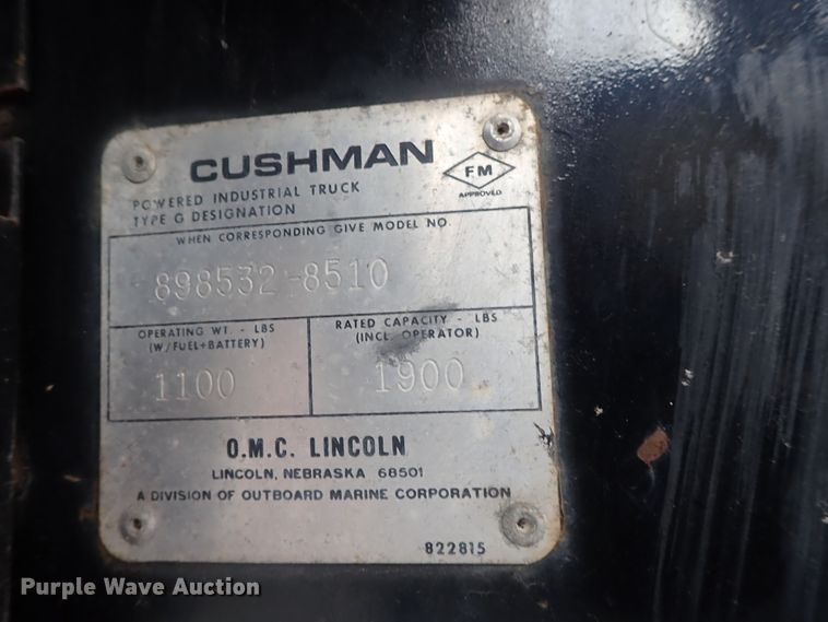 image for item GV9544 1985 Cushman 898532-8510  utility vehicle
