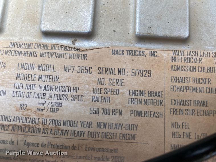 image for item HG9138 2009 Mack GU713  dump truck