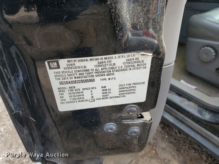 image for item HK9177 2002 Buick Rendezvous CX  SUV