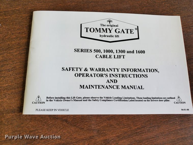 image for item HK9209 Tommy Gate 64P Series 1000 end gate lift