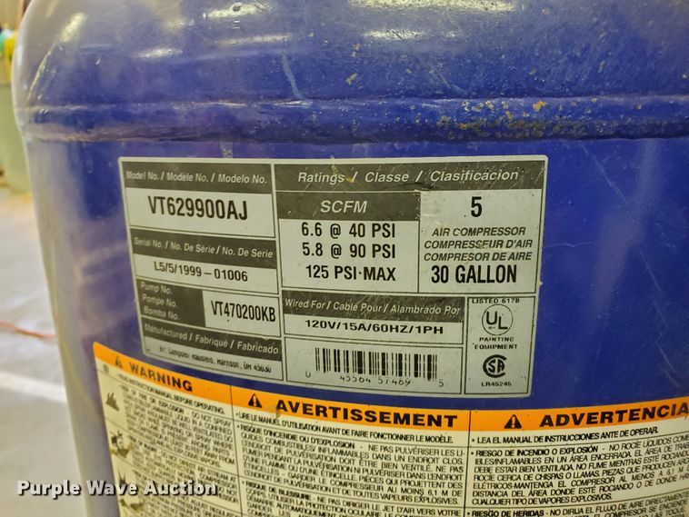 image for item HK9220 Campbell Hausfeld air compressor