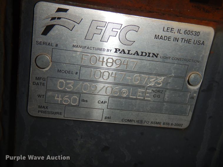 image for item HO9005 Paladin 100447-0733 pallet forks