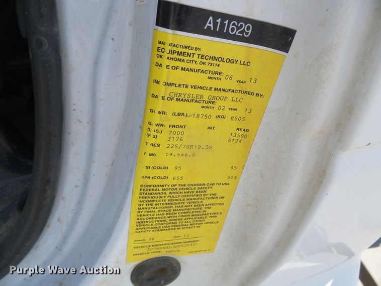 image for item DD0419 2013 Dodge Ram 5500  truck cab and chassis