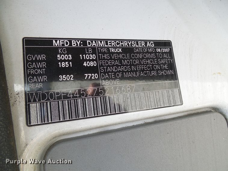 image for item DG1957 2007 Dodge Sprinter 3500  shuttle bus