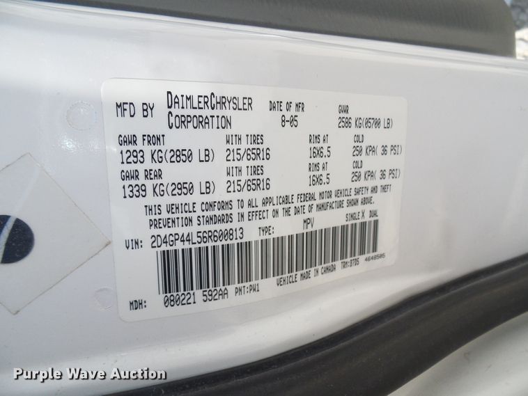 image for item DG1969 2006 Dodge Grand Caravan  van