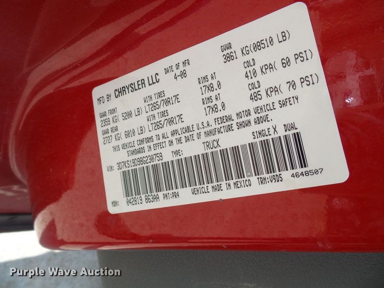 image for item DG1982 2008 Dodge Ram 1500  Mega Cab pickup truck