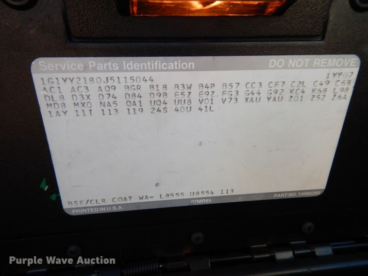 image for item DG6824 1988 Chevrolet Corvette 35th Anniversary Edition