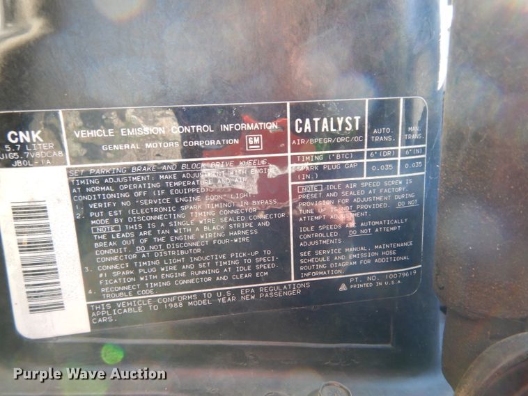 image for item DG6824 1988 Chevrolet Corvette 35th Anniversary Edition