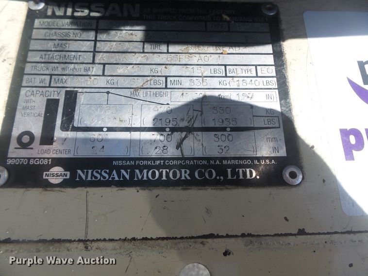 image for item DH3831 Nissan 35  forklift