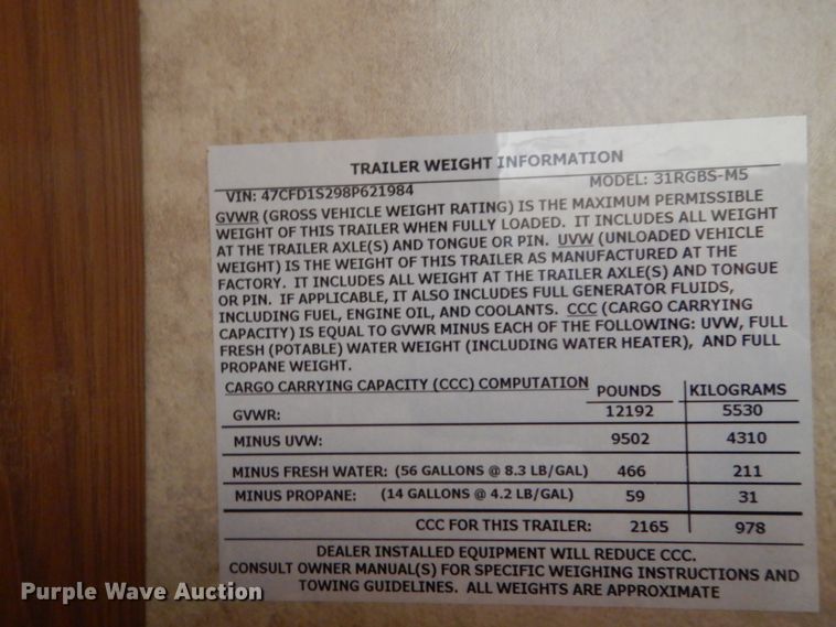 image for item DH5127 2008 Dutchman 31RGBS-M5  camper