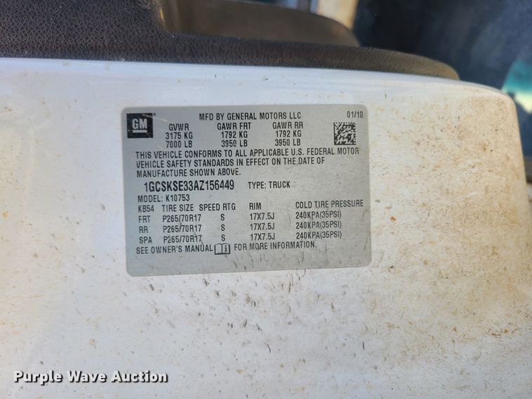 image for item EL9912 2010 Chevrolet Silverado 1500  Ext. Cab pickup truck