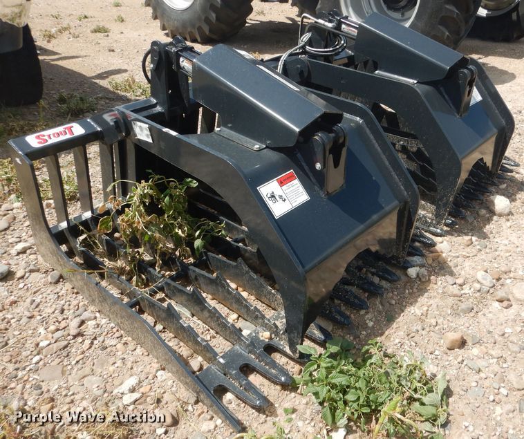 image for item FA9384 Stout HD72-3 72"W skid steer grapple bucket