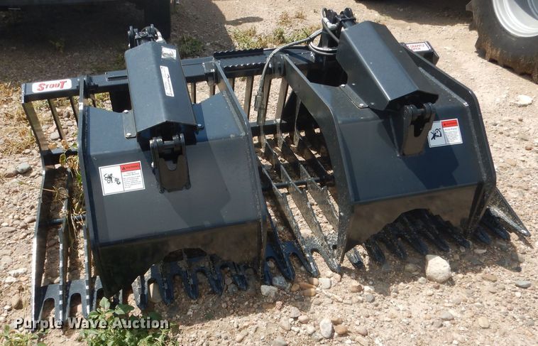 image for item FA9384 Stout HD72-3 72"W skid steer grapple bucket