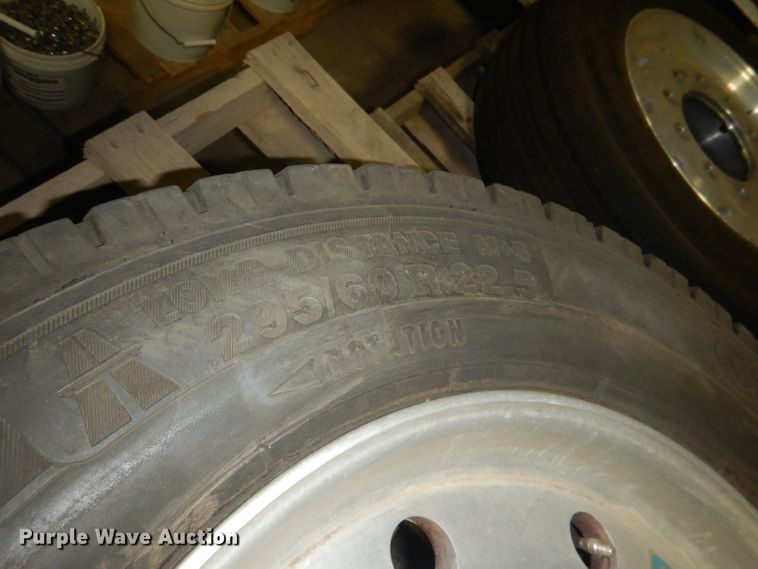 image for item FA9388 (2) Continental 295/60R22.5 tires and wheels