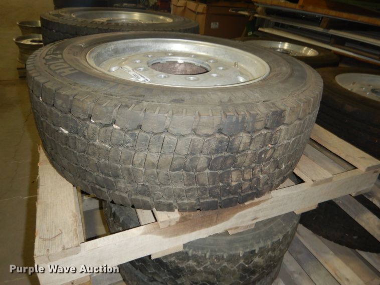 image for item FA9388 (2) Continental 295/60R22.5 tires and wheels