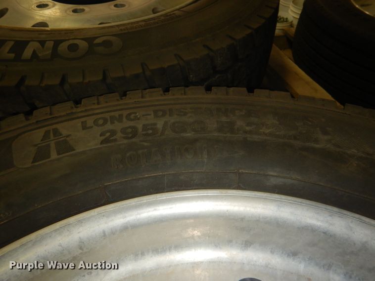 image for item FA9388 (2) Continental 295/60R22.5 tires and wheels