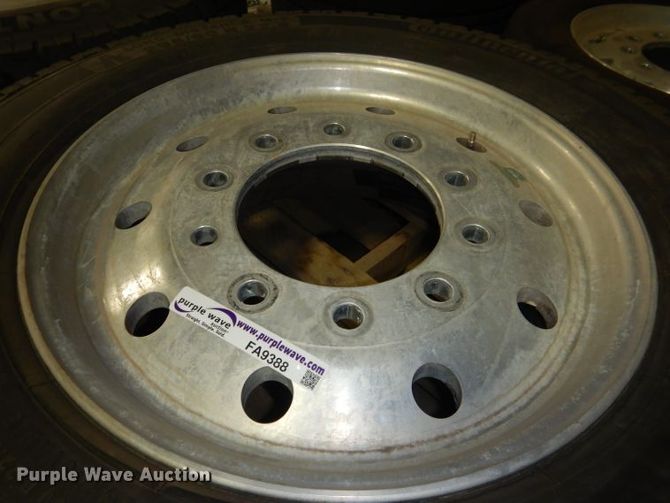 image for item FA9388 (2) Continental 295/60R22.5 tires and wheels