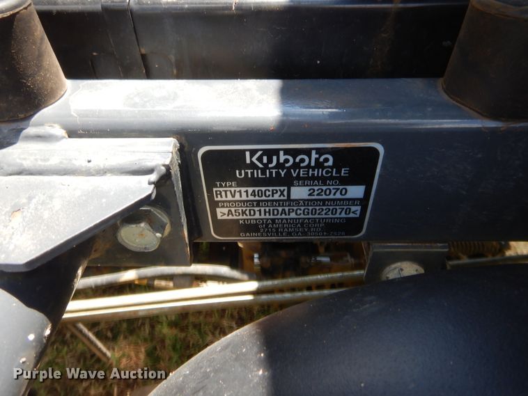 image for item HB9274 2012 Kubota RTV1140CPX  utility vehicle