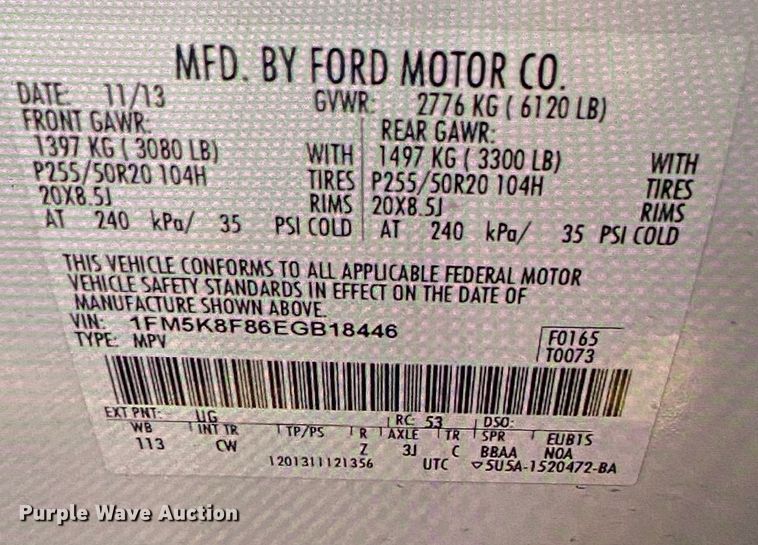 image for item HG9123 2014 Ford Explorer Limited  SUV