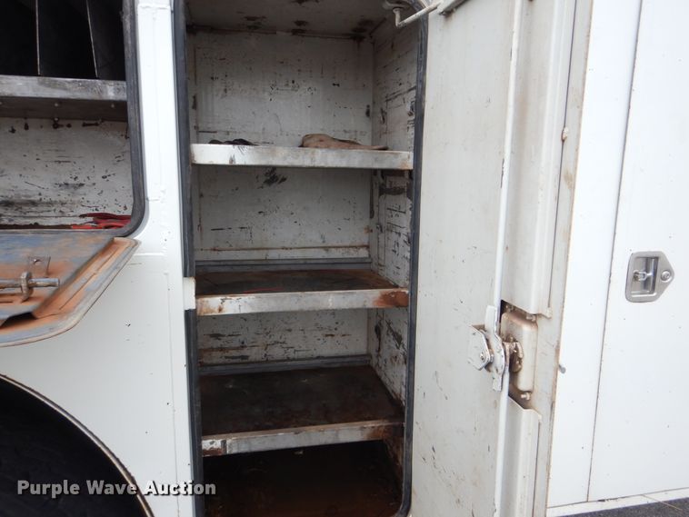 image for item HJ9827 1995 Peterbilt 330  utility bed truck with crane