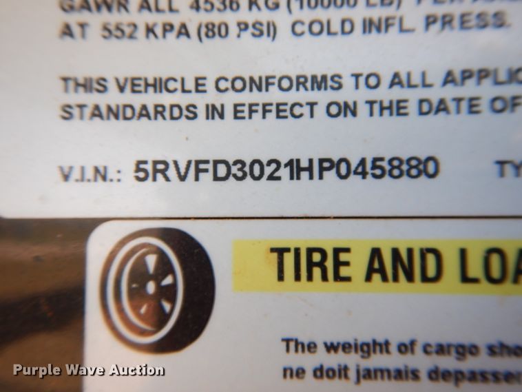 image for item HO9773 2017 Lamar FD02302A equipment trailer