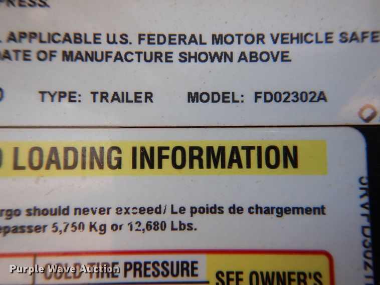 image for item HO9773 2017 Lamar FD02302A equipment trailer