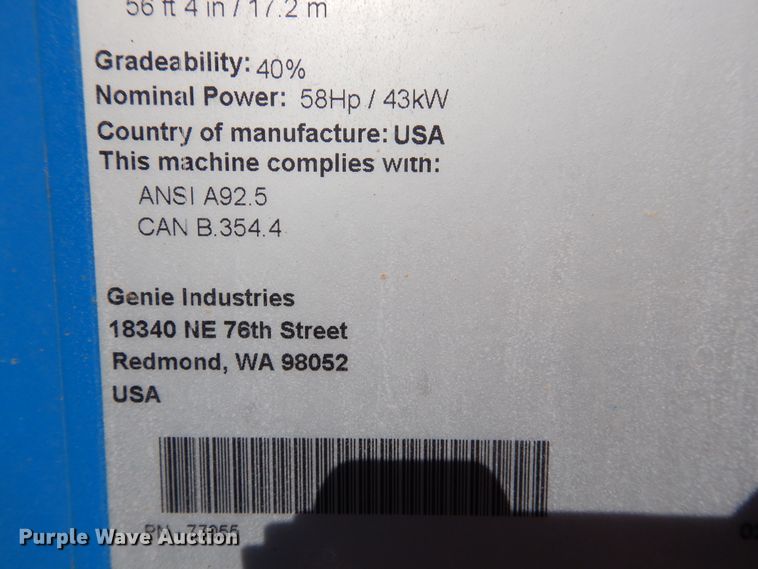 image for item HO9776 2002 Genie S65  boom lift