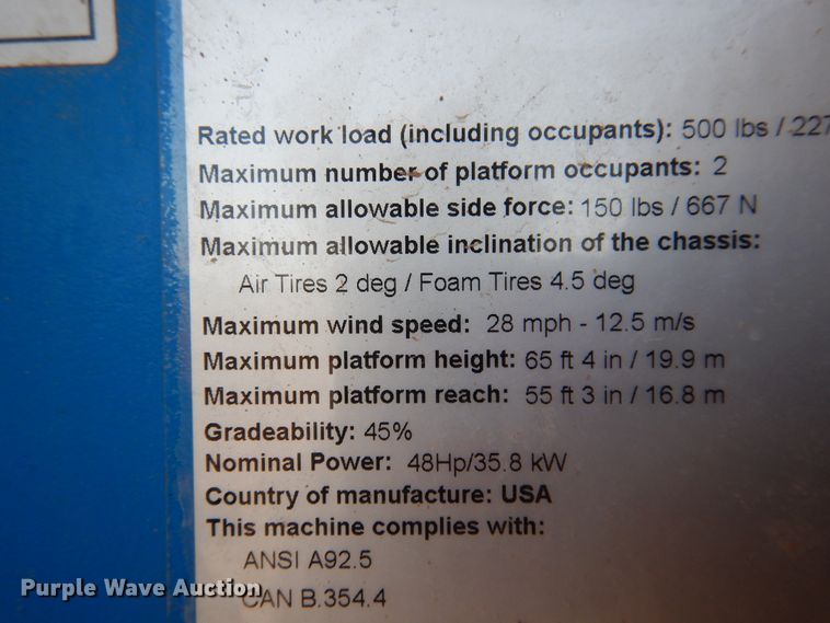 image for item HO9777 2004 Genie S65  boom lift