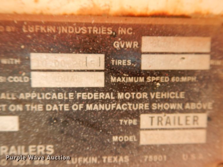 image for item HO9779 1980 Lufkin end dump trailer