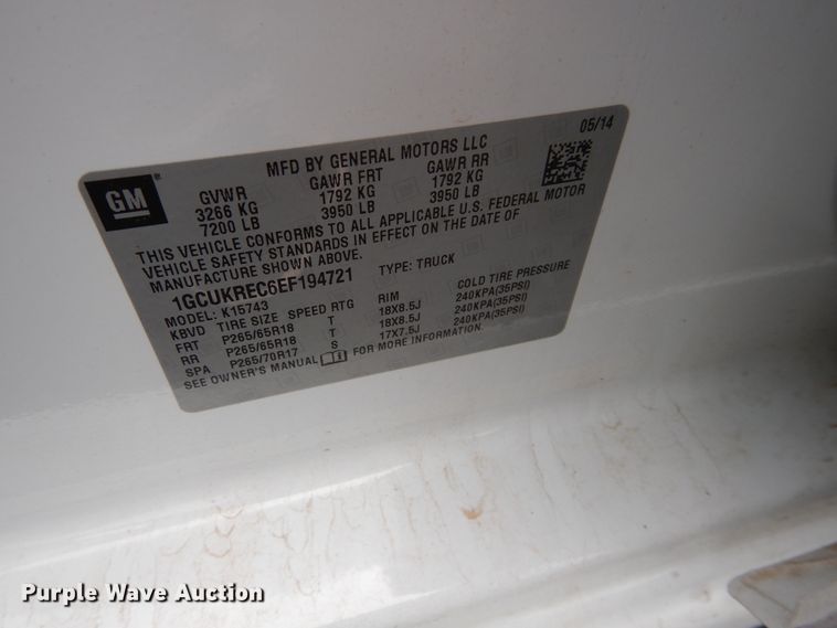 image for item HS9607 2014 Chevrolet Silverado 1500  Crew Cab pickup truck