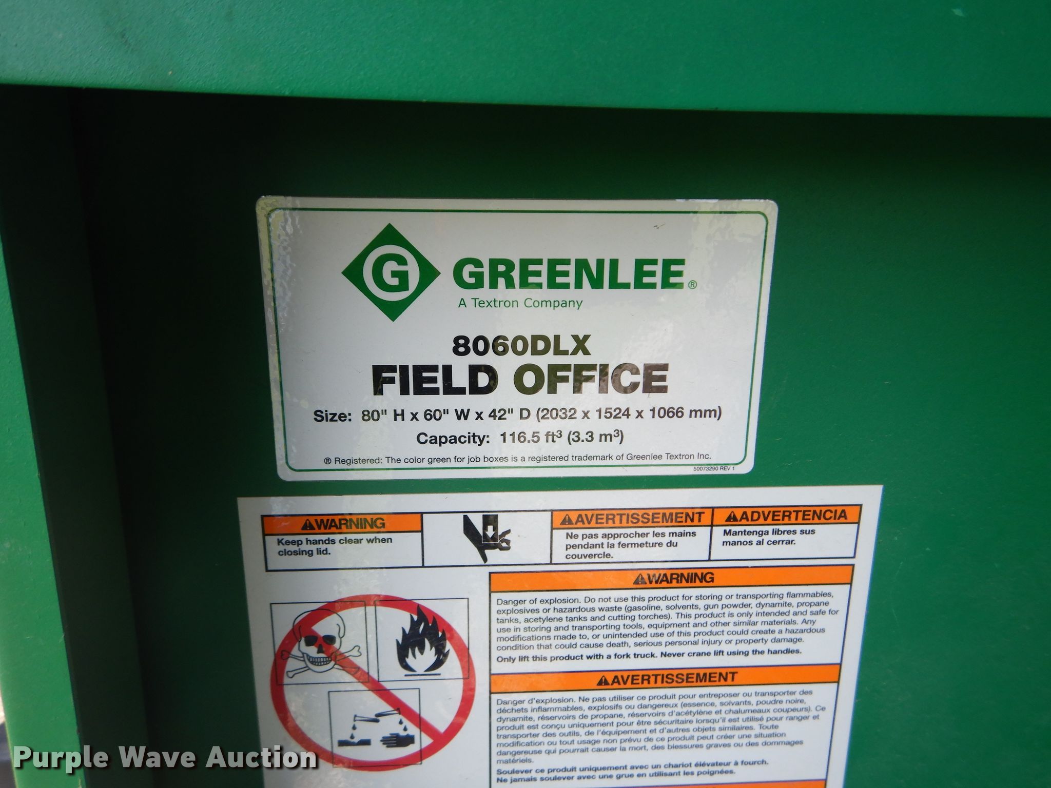 Greenlee 8060DLX Field Office box in Topeka, KS Item FY9155 sold