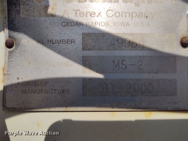 image for item DE6973 2000 Terex MS2 asphalt pickup machine