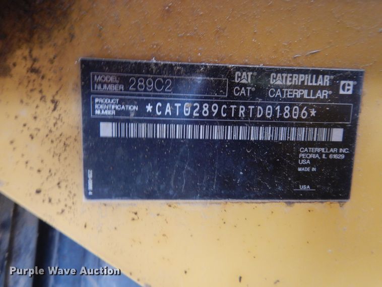 image for item DF5219 2013 Caterpillar 289C  tracked skid steer loader