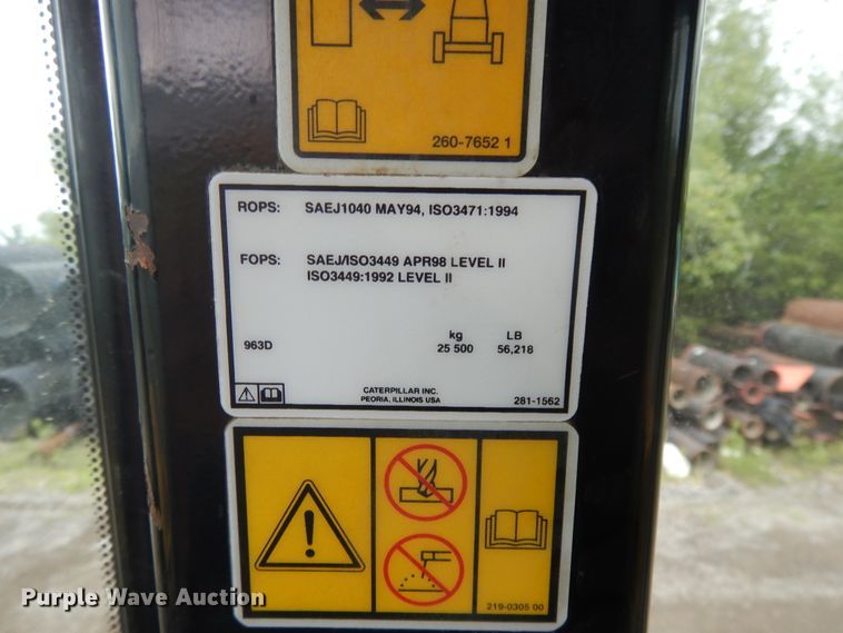 image for item DF5225 2008 Caterpillar 963D  track loader