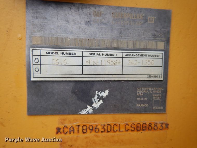 image for item DF5225 2008 Caterpillar 963D  track loader