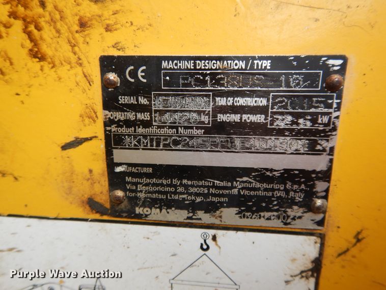 image for item DF5227 2015 Komatsu PC138US-10  excavator