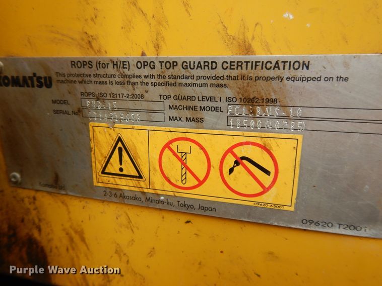 image for item DF5227 2015 Komatsu PC138US-10  excavator