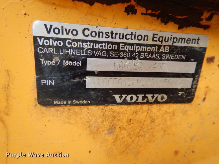 image for item DF5229 2012 Volvo A40F  haul truck