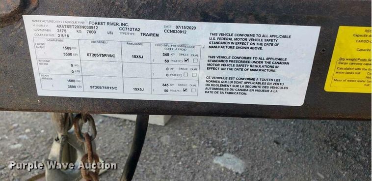 image for item DG2324 2003 Continental enclosed cargo trailer