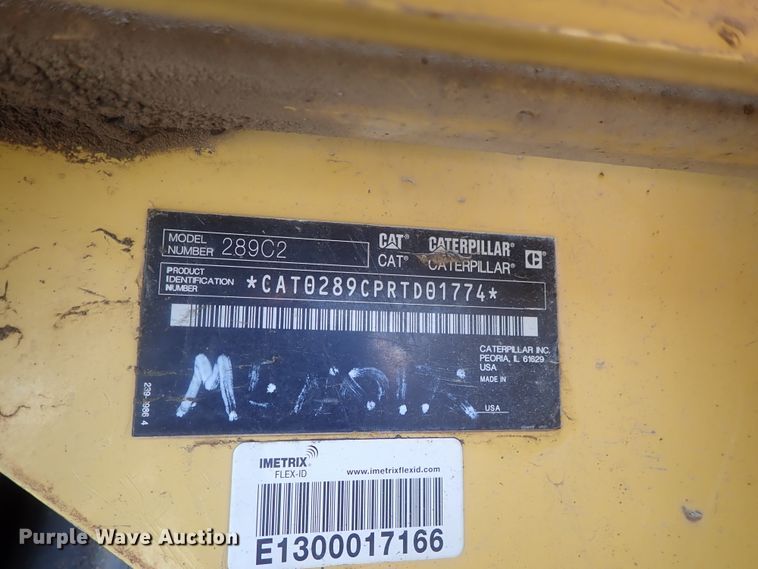 image for item DG2367 2013 Caterpillar 289C2  tracked skid steer loader